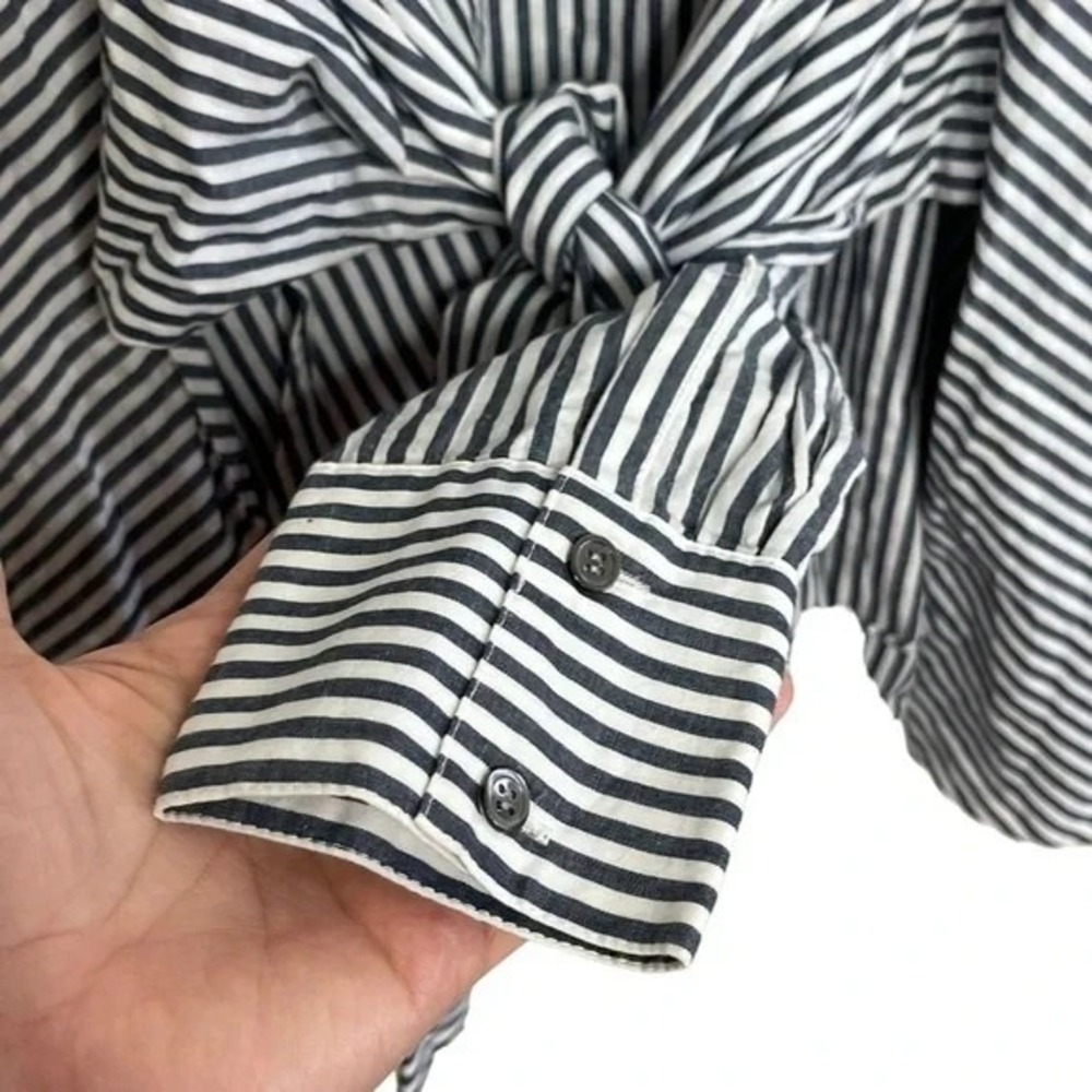 Derek‎ Lam 10 Crosby Size 2 Striped Shirt Tie Waist Mini Dress - Picture 7 of 16